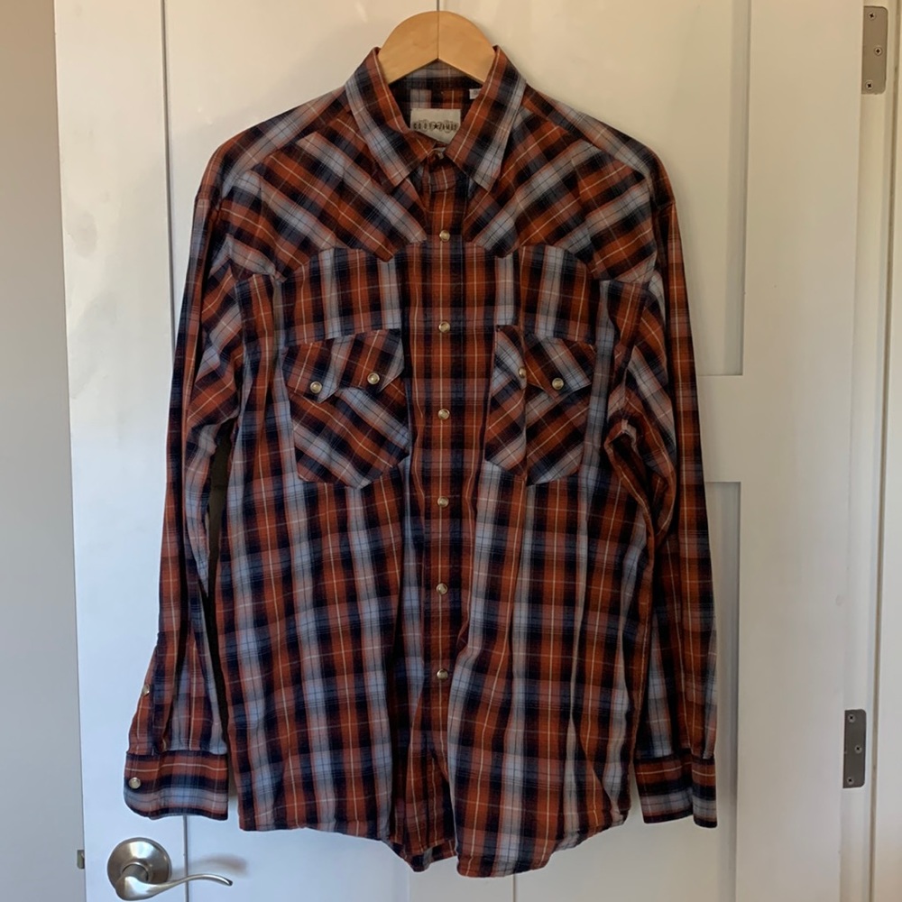 Cody James Western Pearl Snap Plaid Button Up